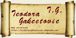 Teodora Gakčetović vizit kartica